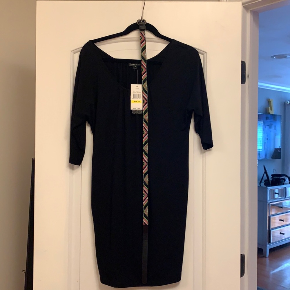 3/4 sleeve black dress